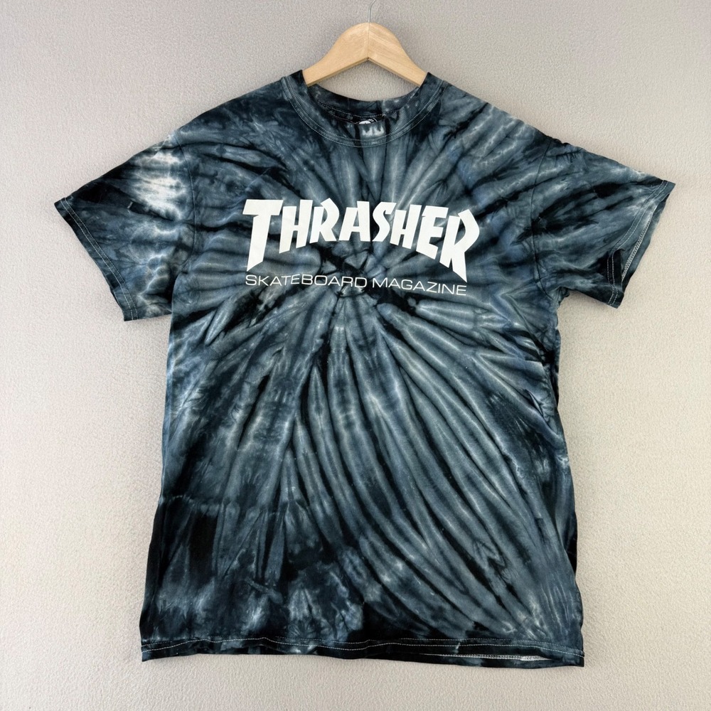 Thrasher Magazine T-Shirt Mens Medium Tie-Dye Logo Graphic Tee Skate Y2K 90s